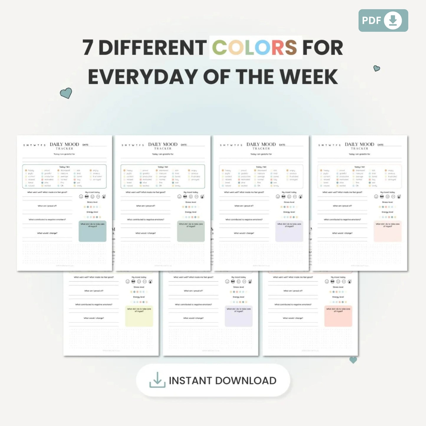 Daily Mood Tracker Printable β Self-Care and Mental Health Journal πποΈ