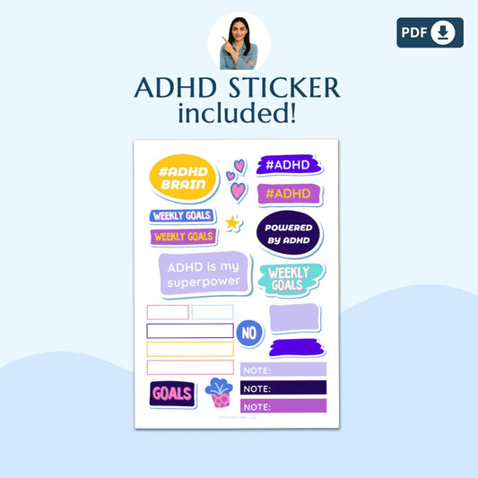 Ultimate ADHD Planner Bundle – Comprehensive ADHD Journal for Productivity, Life Management, and Self-Care