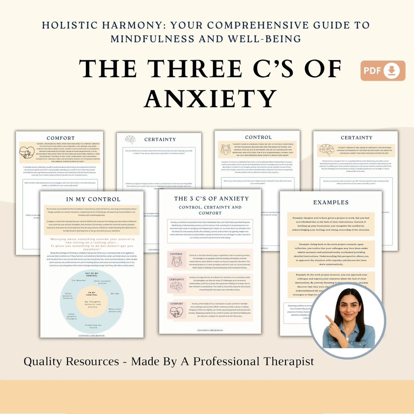 The 3 C’s of Anxiety – Certainty, Control & Comfort Worksheets | Mental Wellbeing Mini Bundle