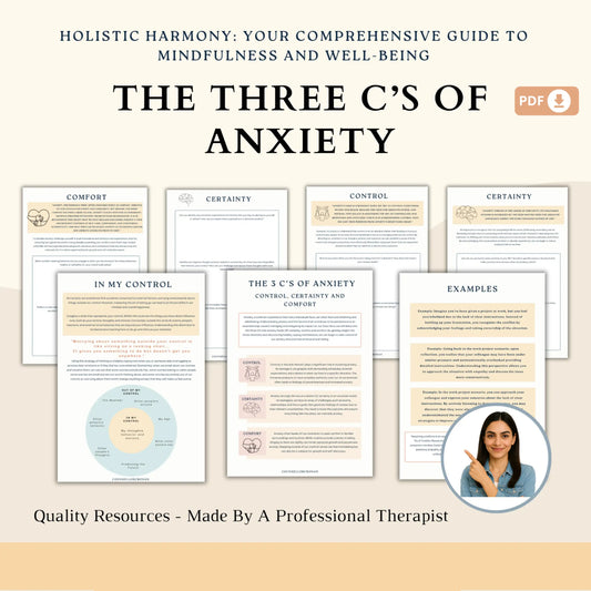 The 3 C’s of Anxiety – Certainty, Control & Comfort Worksheets | Mental Wellbeing Mini Bundle