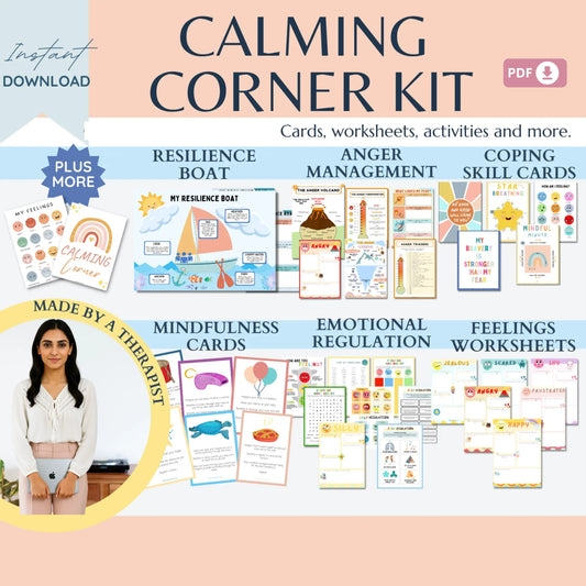 Kids Calming Corner Bundle – Printable Activities for Emotional Regulation, Breathing, and Relaxation