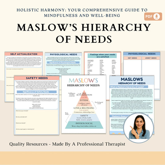 Maslow’s Hierarchy of Needs Worksheets – 22 Printable Pages for Exploring Human Motivation & Personal Growth