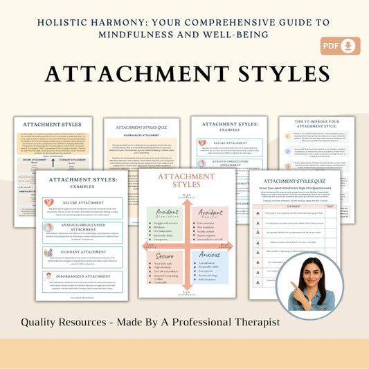 Attachment Styles Workbook – 15 Printable Pages to Explore Relationship Patterns & Emotional Bonds