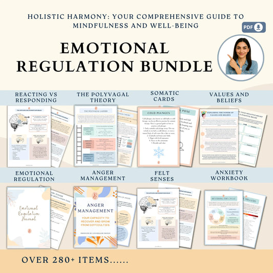 Emotional Regulation Mega Bundle – Printable Self-Regulation Tools, Somatic Therapy & Mindfulness Resources