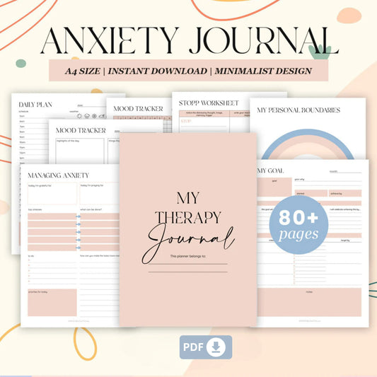 Anxiety & Mental Health Journal Bundle – Your Tool for Self-Care, Stress Management, and Emotional Healing