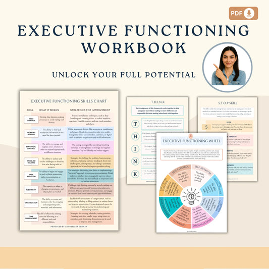 Executive Functioning Workbook – 63 Printable Pages to Strengthen Focus, Organization, Self-Control & Cognitive Growth