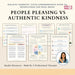 People Pleasing vs Authentic Kindness Workbook – Printable Self-Help & Therapy Worksheets for Boundaries, Compassion & Personal Growth