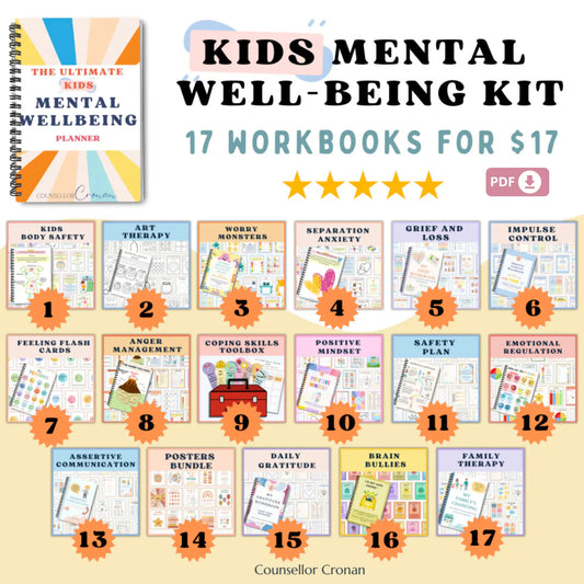The Ultimate Kids Well-Being Toolkit | 17 Printable Workbooks for Mental Health & Emotional Growth