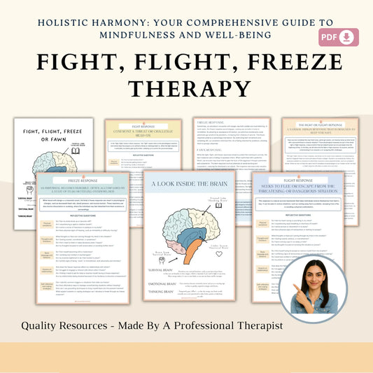 Fight, Flight, Freeze or Fawn Response | Brain Anatomy & Stress Response Workbook