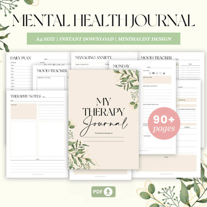 Mental Health Journal Bundle – Anxiety, Self-Care, and Therapy Tools 🌟✨