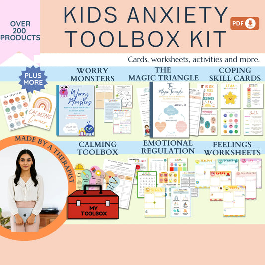 Kids Anxiety Toolbox – Printable Coping Tools, Activities & Breathing Exercises for Emotional Support