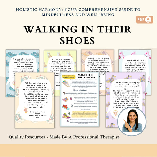 Walking in Their Shoes – Perspective Taking & Empathy Worksheets for Kids Group Therapy