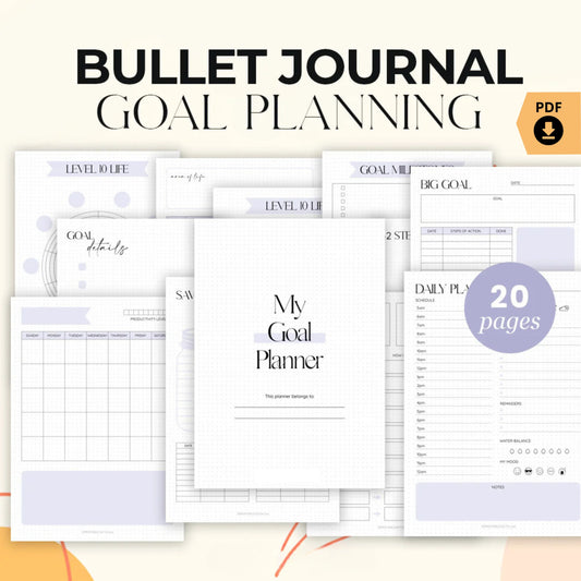 Bullet Journal Goal Planner Printable – Achieve Your Dreams with Clarity 🎯✨