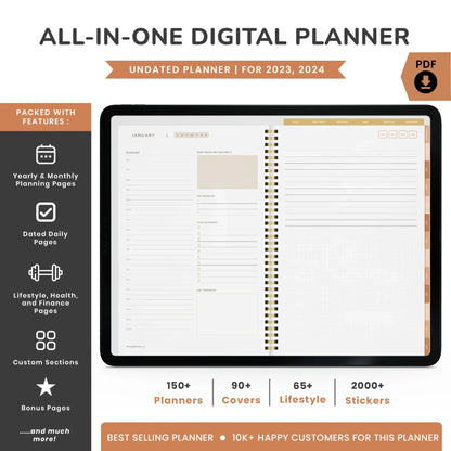 Boho Theme Digital Planner – Stay Organized in Style 🌿✨