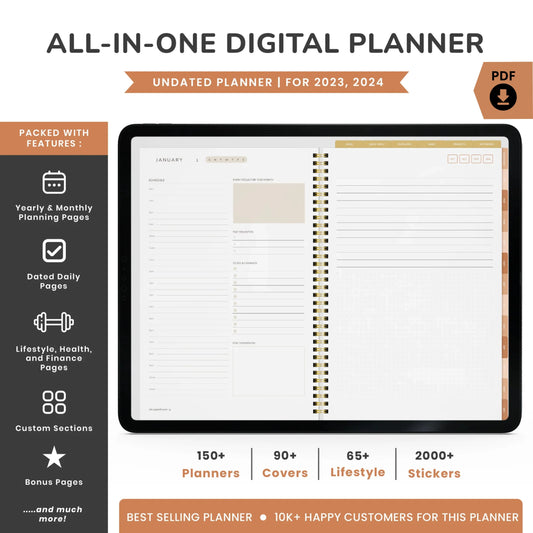 Boho Theme Digital Planner – Stay Organized in Style 🌿✨