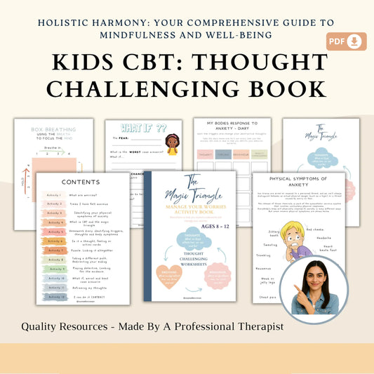 Kids CBT: Thought Challenging Worksheets - Anxiety Relief
