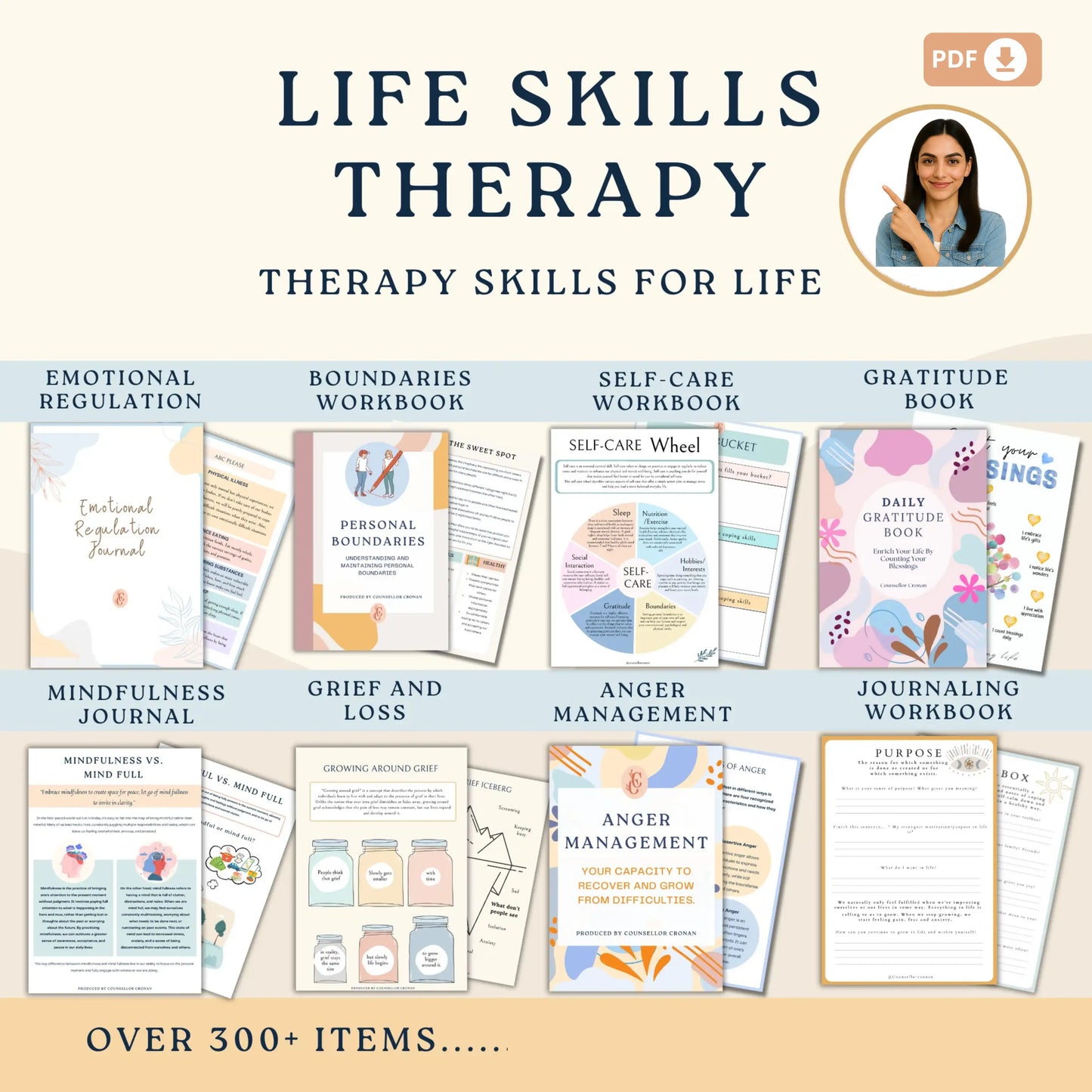 Life Skills Therapy Bundle – Printable Tools for Emotional Growth, Boundaries, Self-Care & Resilience
