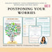 Postponing Worries Workbook – Printable Worry Time Worksheets for Thought Management & Anxiety Relief