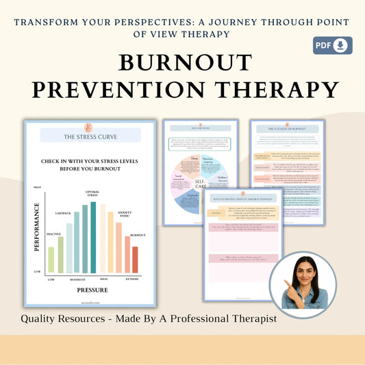 Burnout & Stress Management Resource Pack – 10 Printable Worksheets for Emotional Exhaustion Recovery & Prevention
