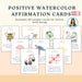 Positive Watercolor Affirmation Cards – 40 Printable Daily Affirmations for Joy, Mindfulness & Self-Love