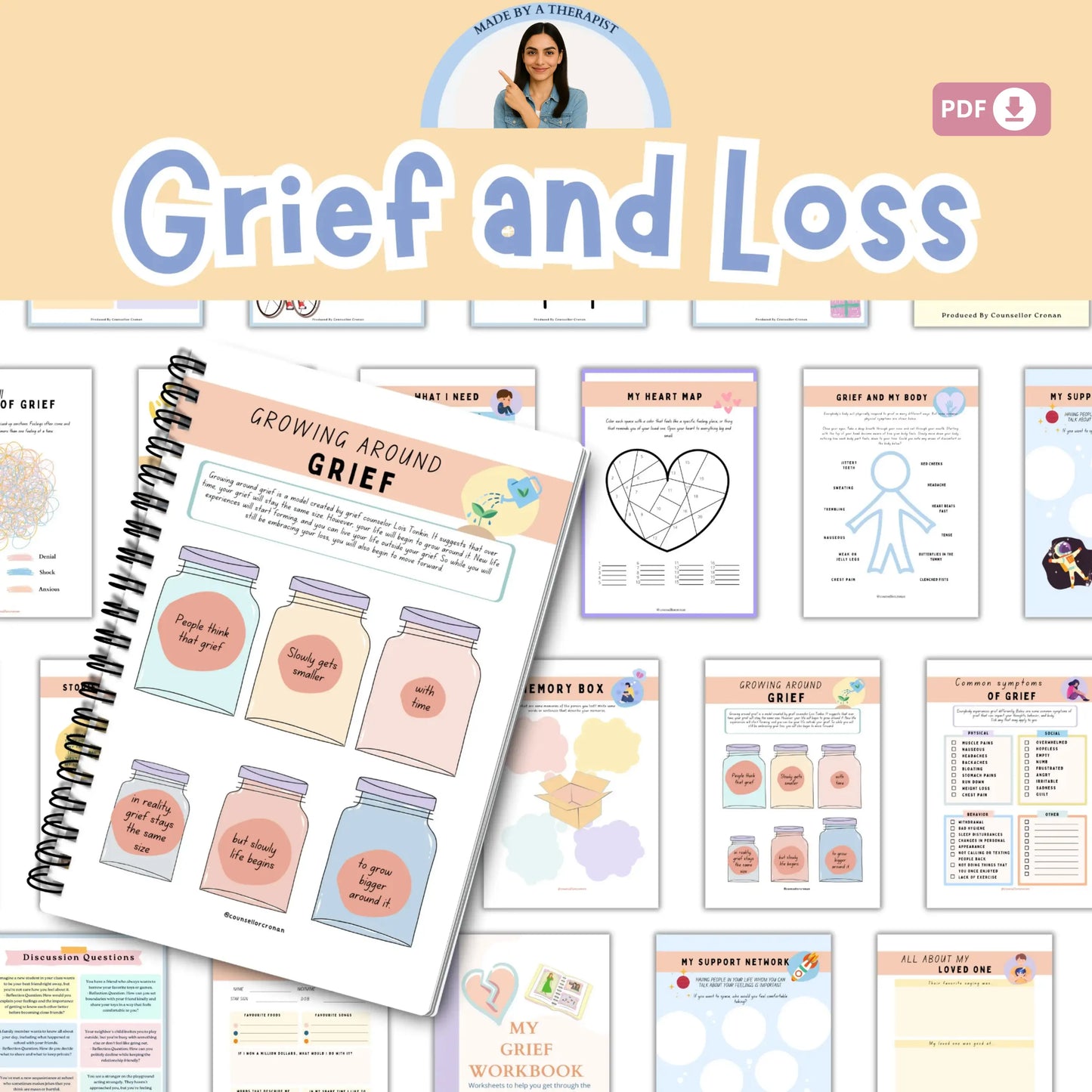 The Grief Toolkit for Kids & Teens | 140+ Printable Resources | Support Through Loss & Healing | Ages 6–15
