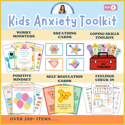 Calm & Confident: Kids’ Anxiety Toolkit – Printable Tools for Emotional Regulation, Mindful Breathing & Positive Thinking