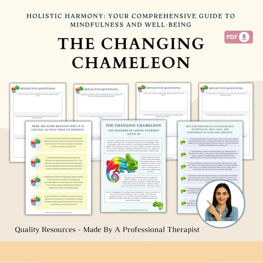 The Changing Chameleon Workbook | Be Your True Self | Self-Acceptance & Identity Reflection