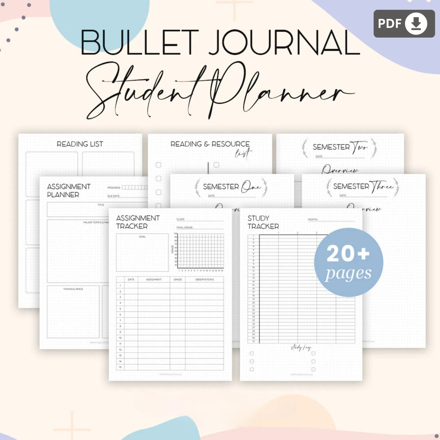 Bullet Journal Student Planner Printable – Stay Organized and Productive 📚✨
