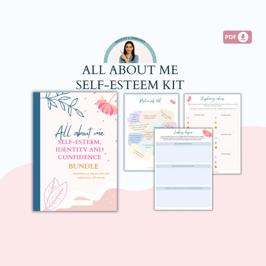 Self-Esteem Workbook – Printable All About Me, Values & Identity Worksheets for Teens & Adults