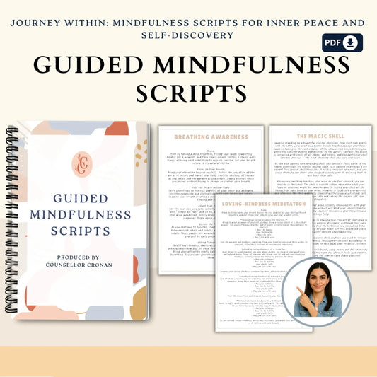Guided Mindfulness Scripts – 20 Printable Meditation Guides for Calm, Sleep, Compassion & Emotional Balance
