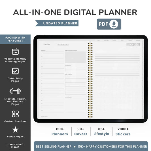 Modern Neutral Minimal Digital Planner – Stay Organized and Productive 📱✨