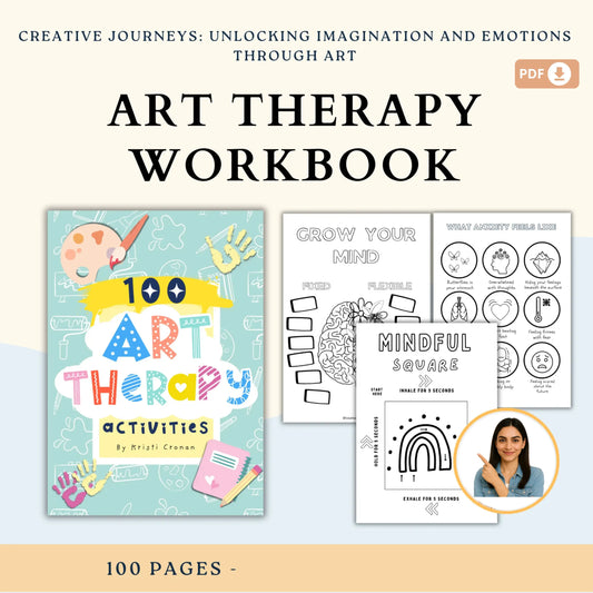 Art Therapy Worksheet Bundle for Kids – 100 Printable Social Emotional Learning & Mental Health Activities