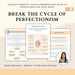Break the Cycle of Perfectionism Workbook – 10 Printable Therapy Worksheets for Self-Compassion, Realistic Goals & Emotional Healing