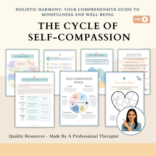 The Cycle of Self-Compassion Workbook | Build Self-Kindness & Inner Healing | Fillable PDF