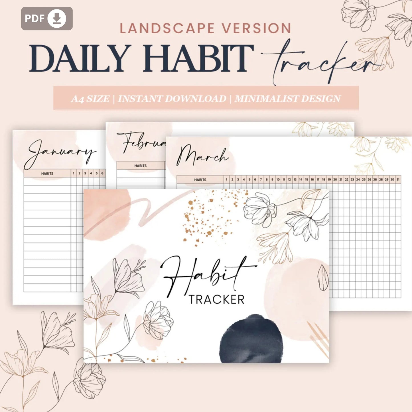 Daily Habit Tracker Printable – Build Habits with Style 🌸✨