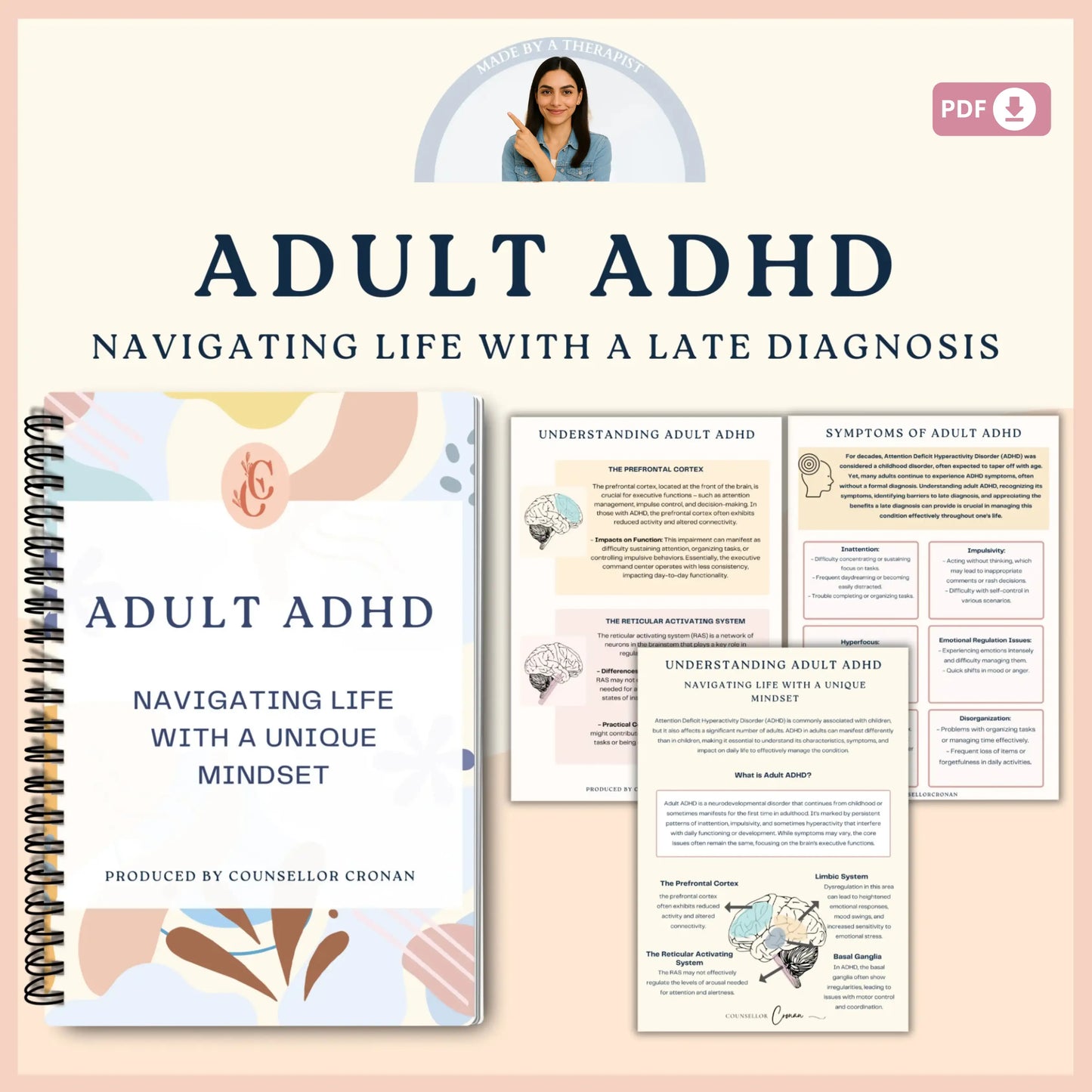 ADHD Workbook for Teens & Adults – Printable Focus, Emotional Regulation & Executive Functioning Toolkit