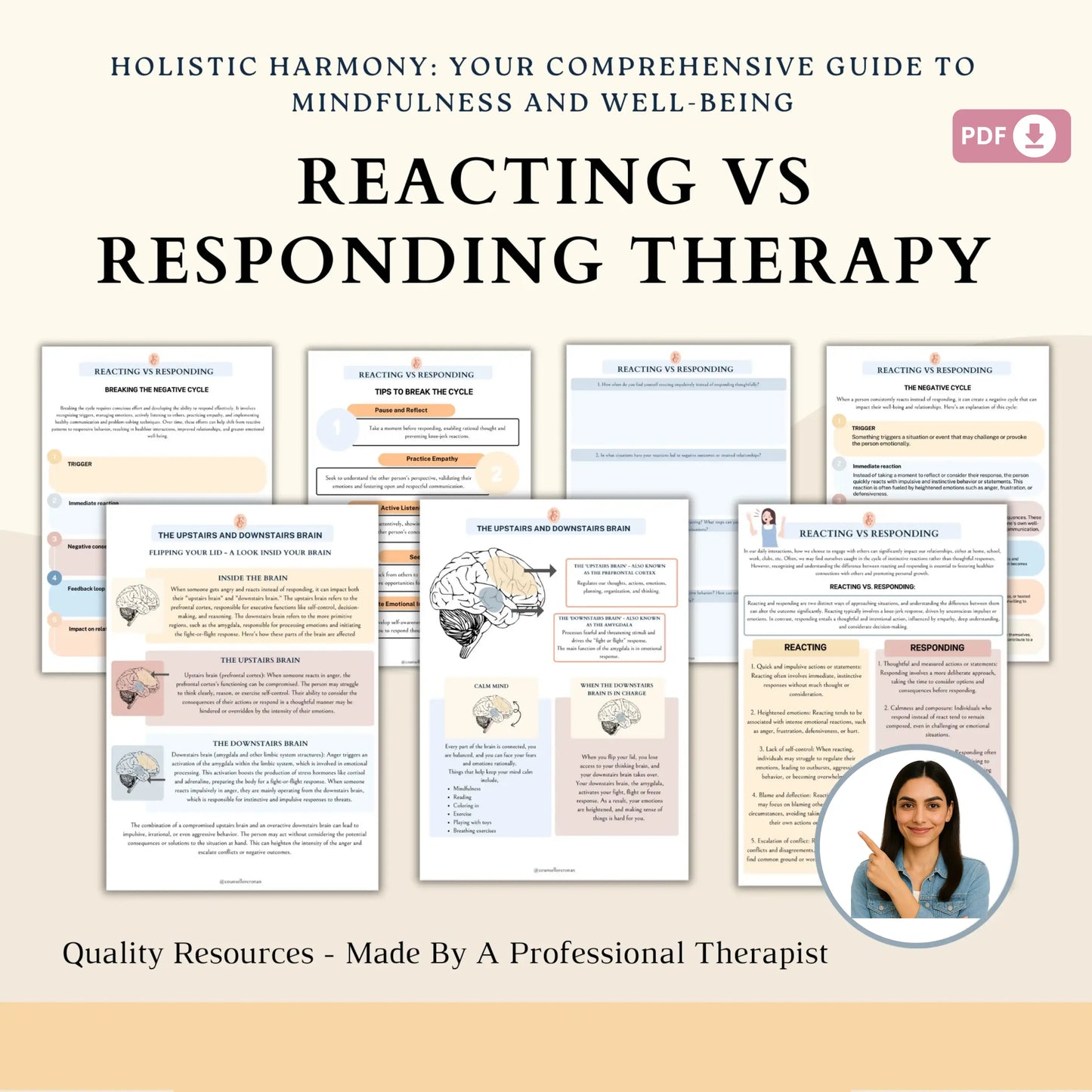 Responding vs Reacting Worksheets – Printable Conflict Resolution & Emotional Awareness Tools