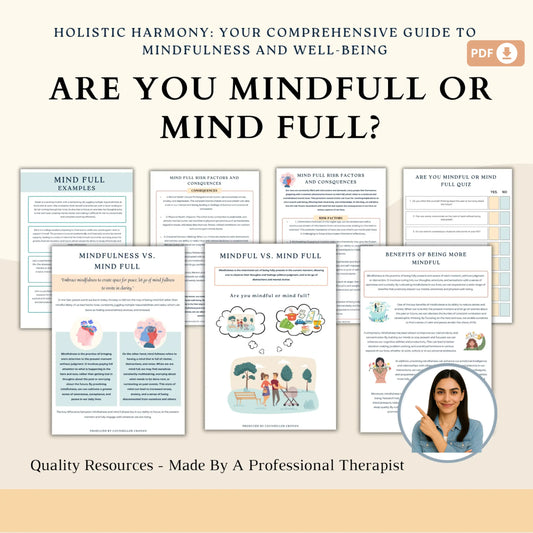 Mindful vs Mind Full Workbook – 22 Printable Pages for Mindfulness, Self-Reflection & Daily Awareness
