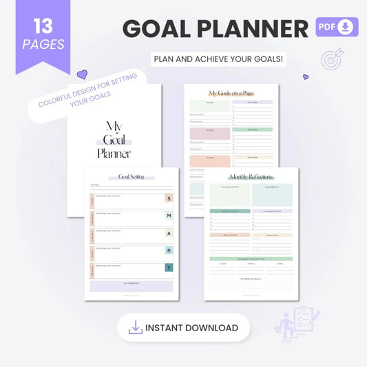 Ultimate Goal Planner Kit – SMART Goal Setting, Trackers, and Productivity Tools 🎯✨