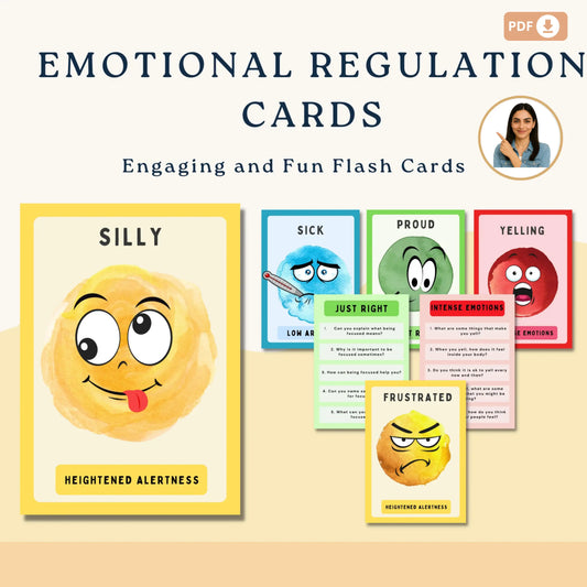 Zones of Self-Regulation Flash Cards for Kids