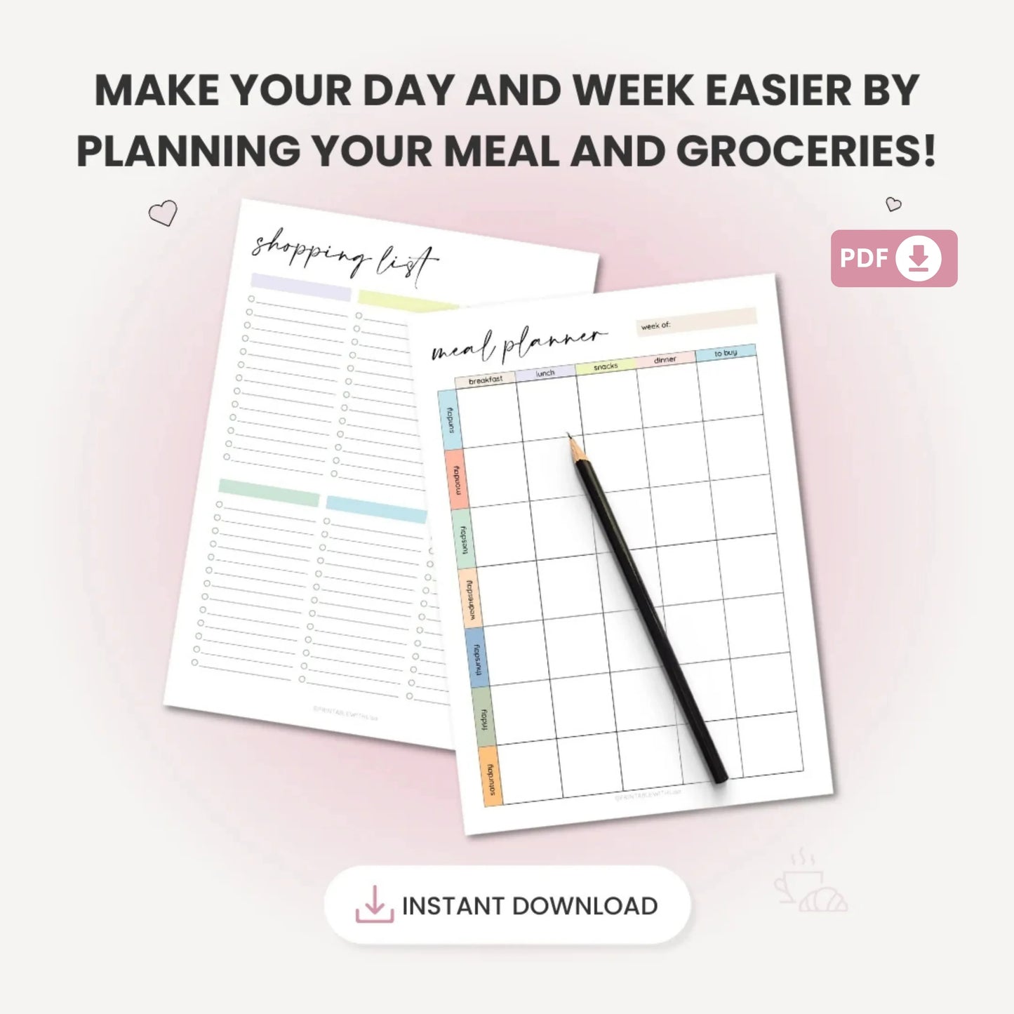 Meal Planner Printable – Organize, Track, and Stay Healthy 🍎✨