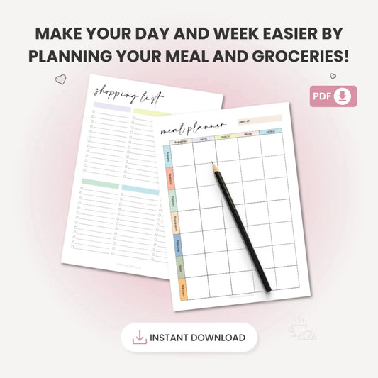 Meal Planner Printable – Organize, Track, and Stay Healthy 🍎✨