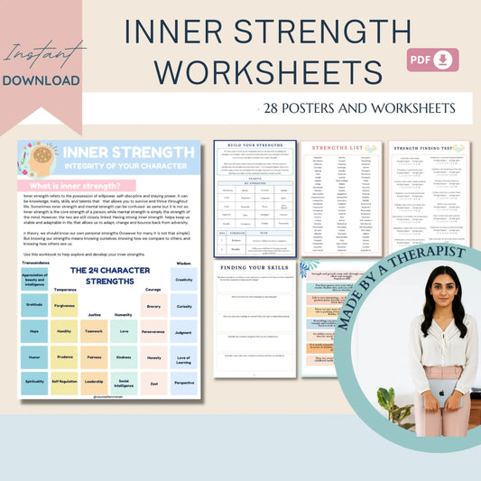 Self-Esteem Bundle – Printable Confidence & Self-Worth Worksheets + Social Media Awareness Tools