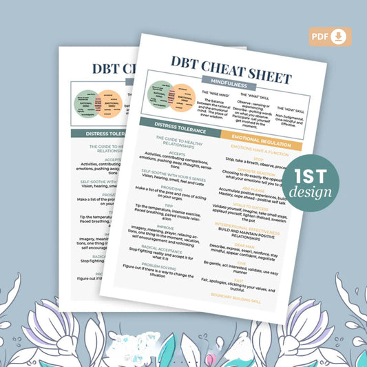 DBT Skills Cheat Sheet – Practical Tools for Emotional Regulation and Coping 🌟