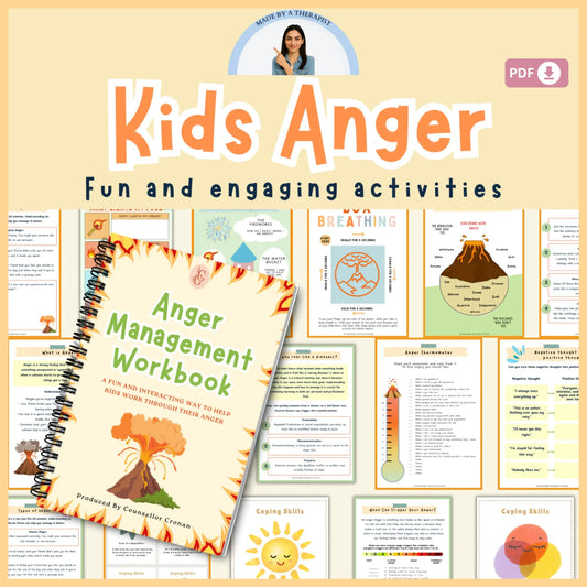 Kids Anger Management Workbook with 42 Printable Emotional Regulation Worksheets