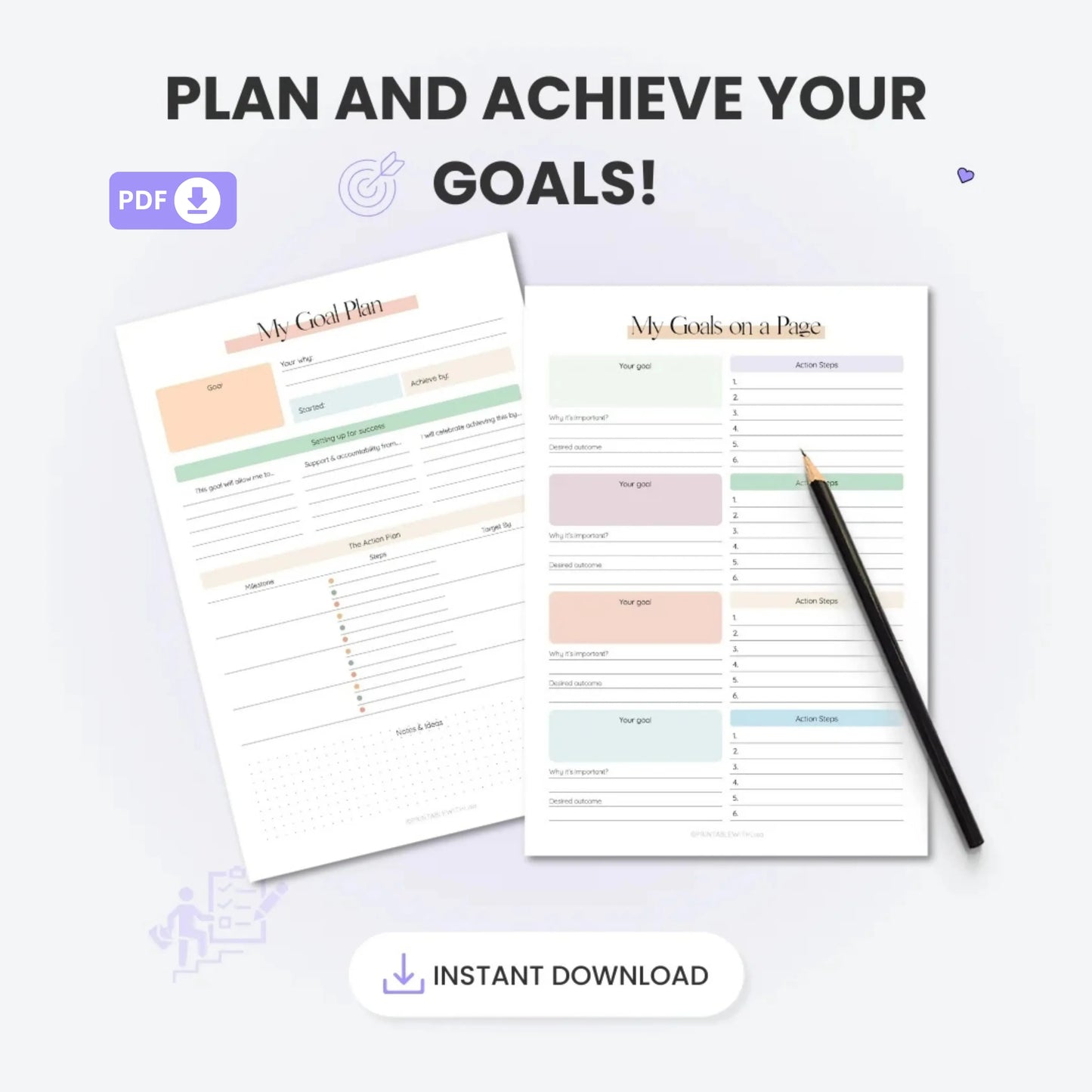 Ultimate Goal Planner Kit – SMART Goal Setting, Trackers, and Productivity Tools 🎯✨