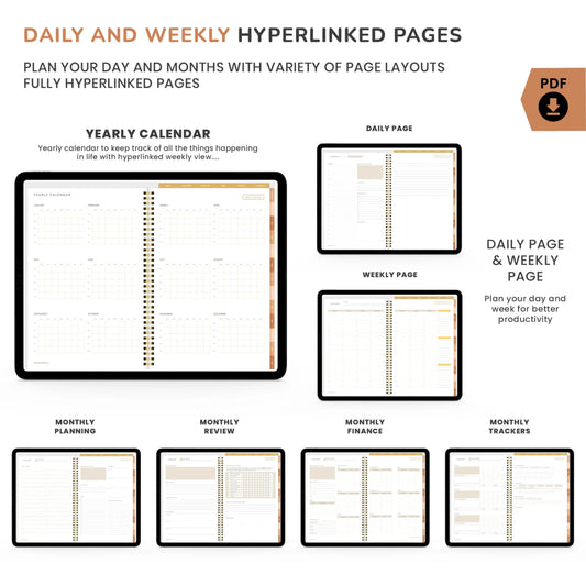 Boho Theme Digital Planner – Stay Organized in Style 🌿✨