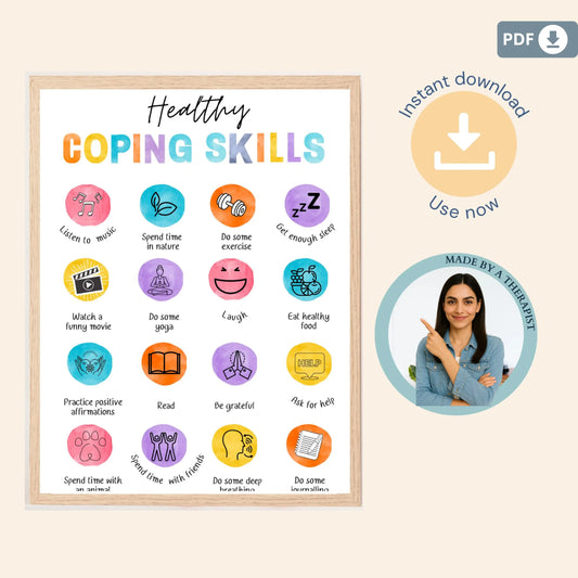 15 Watercolor Poster Bundle – Printable Mental Health Wall Art