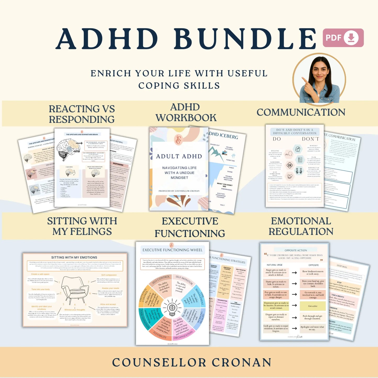 ADHD Workbook for Teens & Adults – Printable Focus, Emotional Regulation & Executive Functioning Toolkit