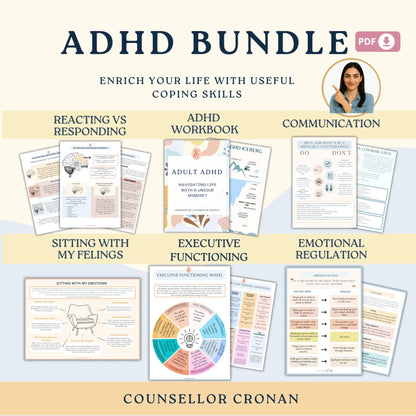 ADHD Workbook for Teens & Adults – Printable Focus, Emotional Regulation & Executive Functioning Toolkit